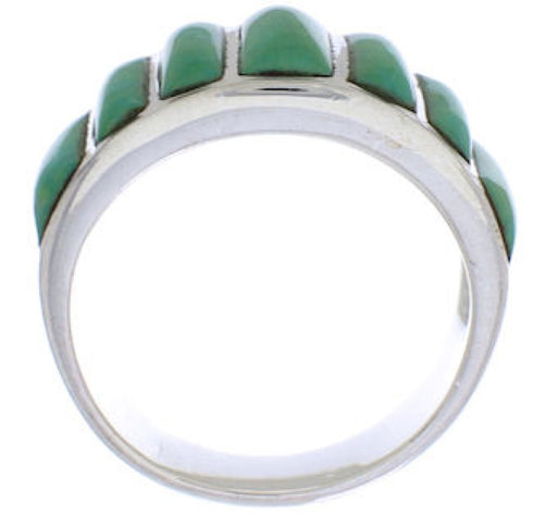 Turquoise Sterling Silver Inlay Ring Size 8-3/4 AX36541